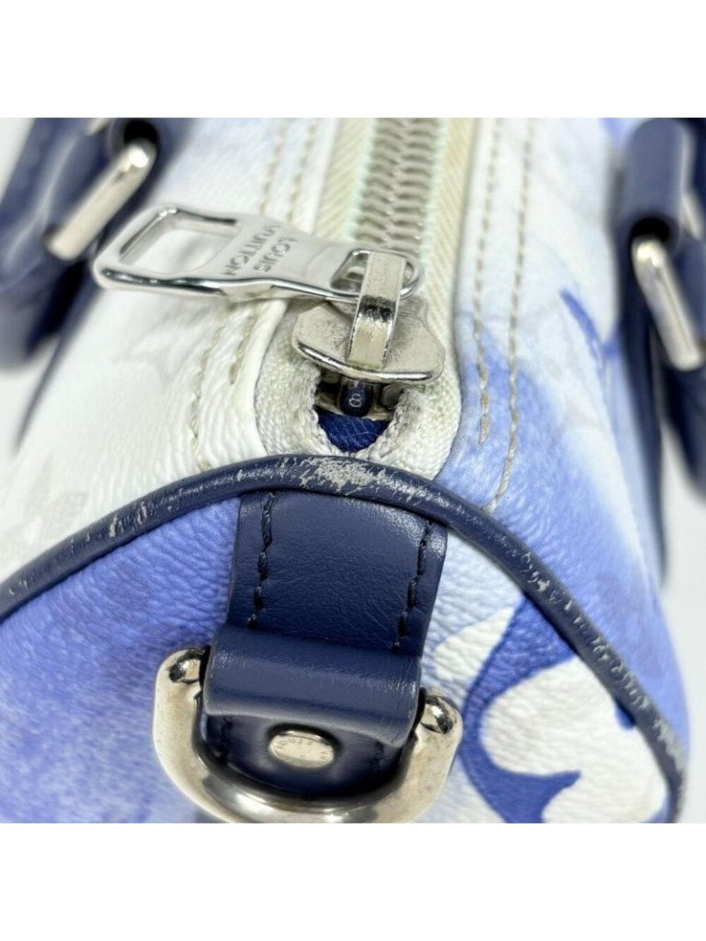 Louis Vuitton Keepall XS Handbag Monogram Water Color Blue White - Picture 5 of 9